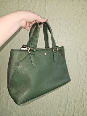 🌿✨ NWT LC Lauren Conrad Forest Green Structured Satchel/Tote Bag ✨🌿